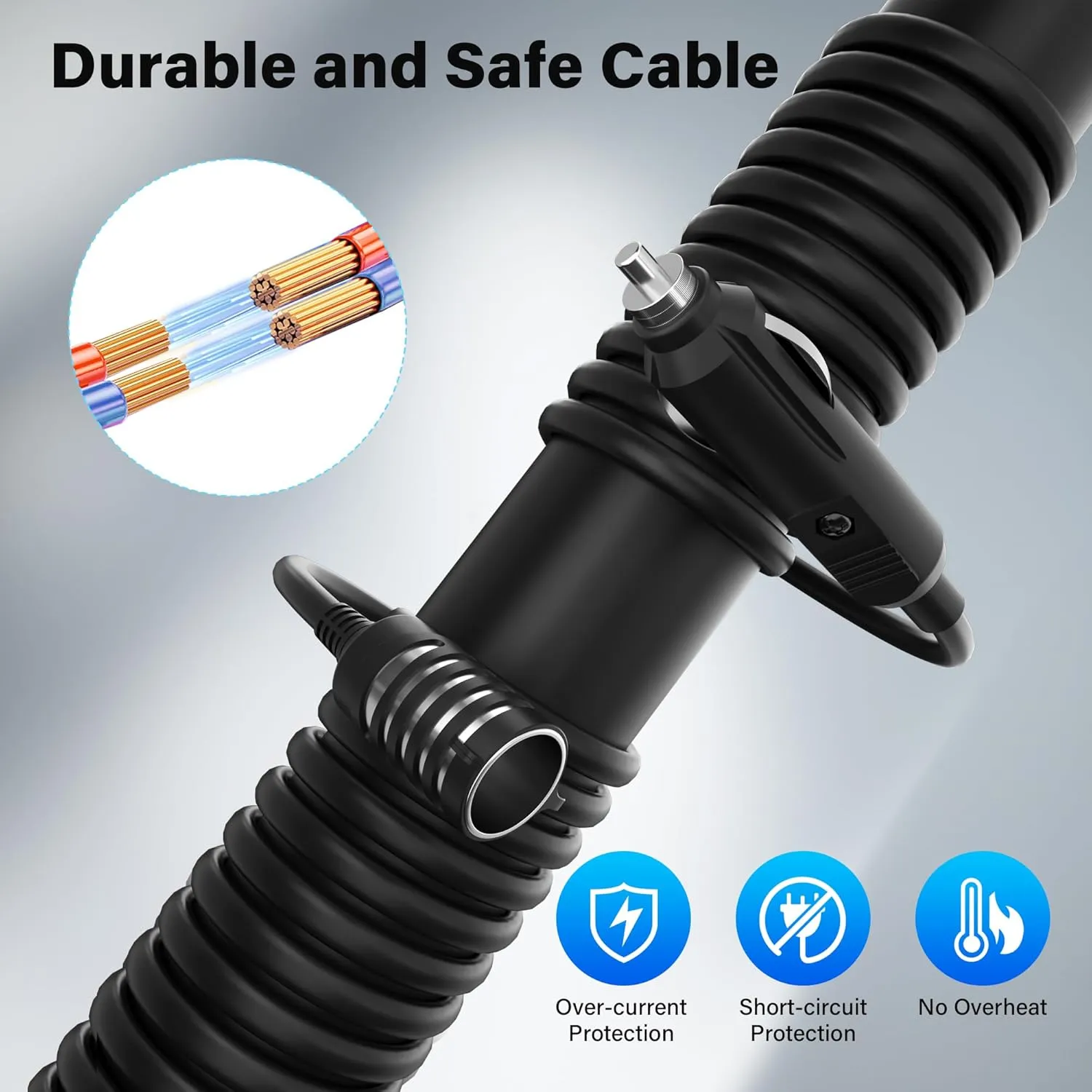 12V/24V Car Cigarette Lighter Extension Cord 10 FT, Car Plug Splitter Adapter 16AWG Extension Wire with Spare Fuse,Waterproof Cover and Hanging Hole,for Car Inverter/Air Pump/car Refrigerator
