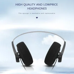 1Pc Black Retro Over-Ear Earphones,Radio Headphones,Mini Stereo Lightweight Cord, 80s 90s Vintage Headset Wired,On Ear, Hi-Fi Stereo, Most Mobile Phones Playback Pevices Cheap Headphones