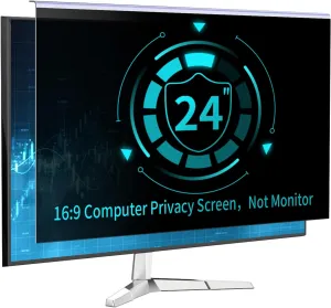 24 Inch Computer Privacy Screen: Blue Light Protection & UV Shield for 23.6-24 inch 16:9 Monitors