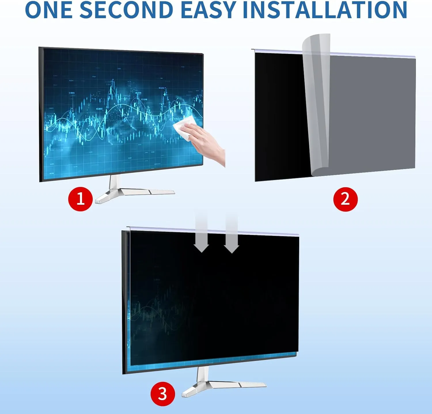24 Inch Computer Privacy Screen: Blue Light Protection & UV Shield for 23.6-24 inch 16:9 Monitors