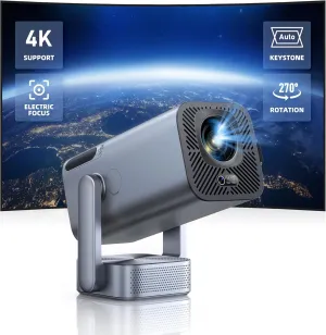 [270 Adjustable Stand & Electric Focus]Mini Projector with WiFi and Bluetooth, 2025 Upgrade Portable 1080P TOPTRO Outdoor Movie Projector, Auto Vertical Keystone, Home Proyector for Phone/TV Stick