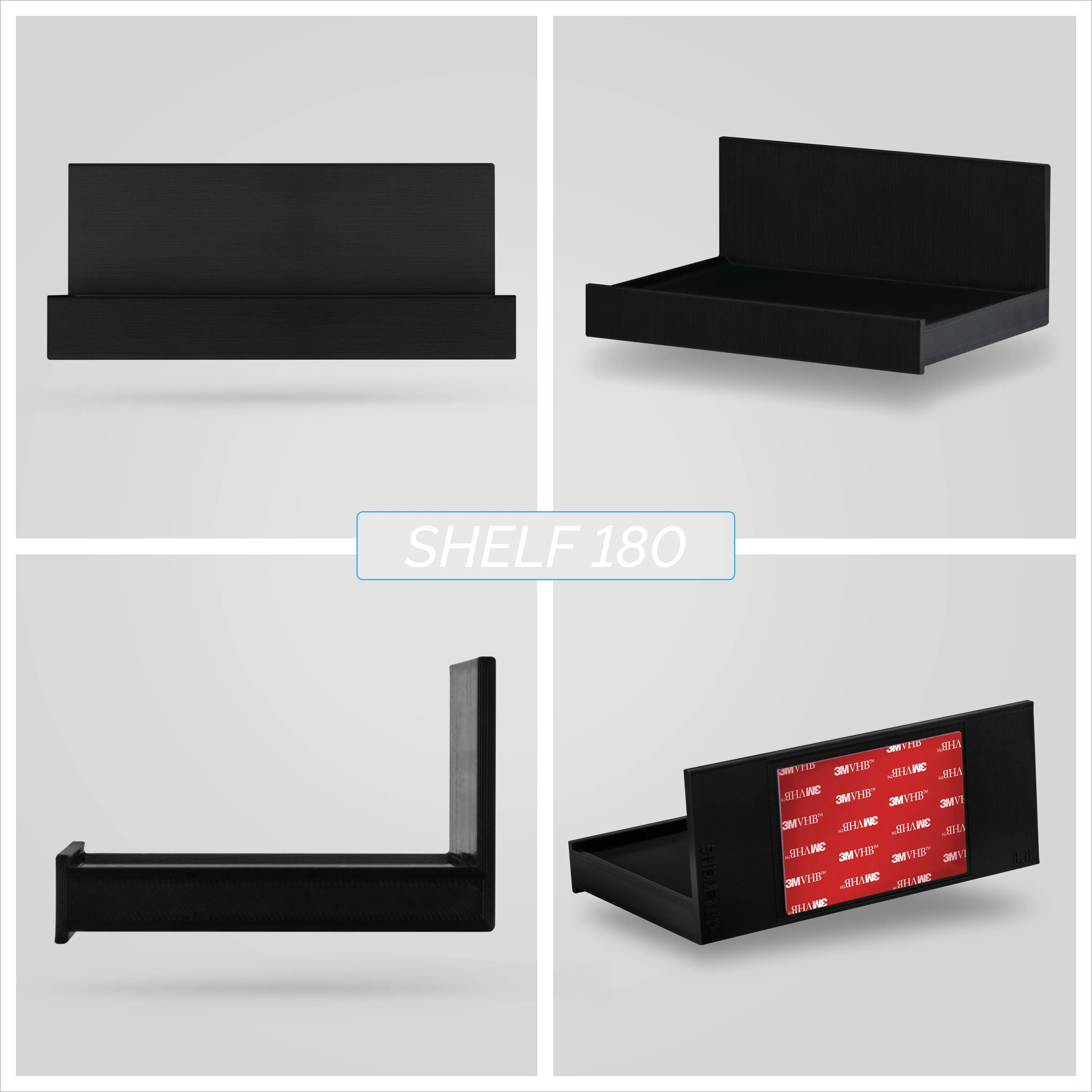 5.4" Adhesive Wide Floating Shelf (180) for Security Cameras, Baby Monitors, Speakers, Plants & More (139mm x 96mm / 5.4 x 3.7)