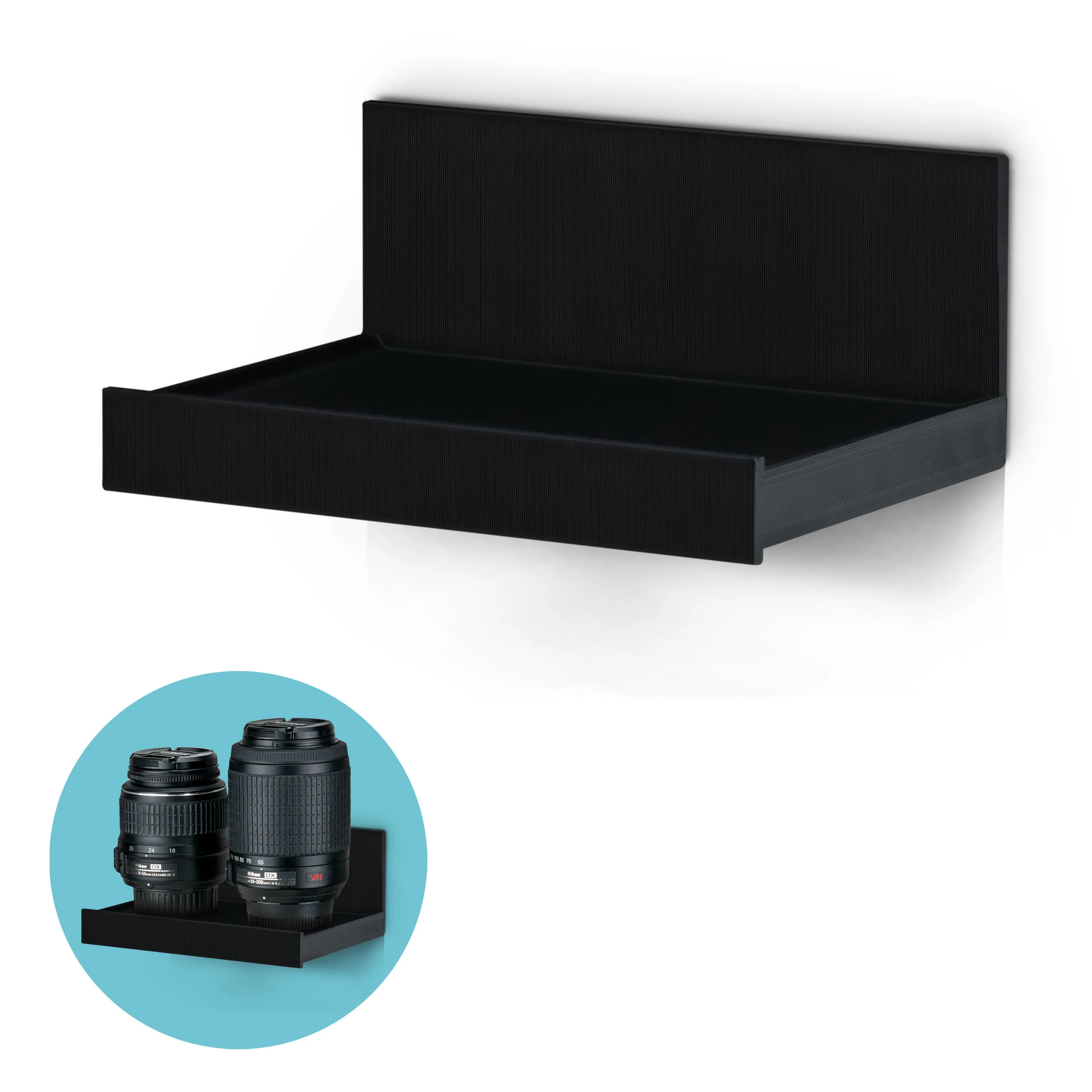 5.4" Adhesive Wide Floating Shelf (180) for Security Cameras, Baby Monitors, Speakers, Plants & More (139mm x 96mm / 5.4 x 3.7)