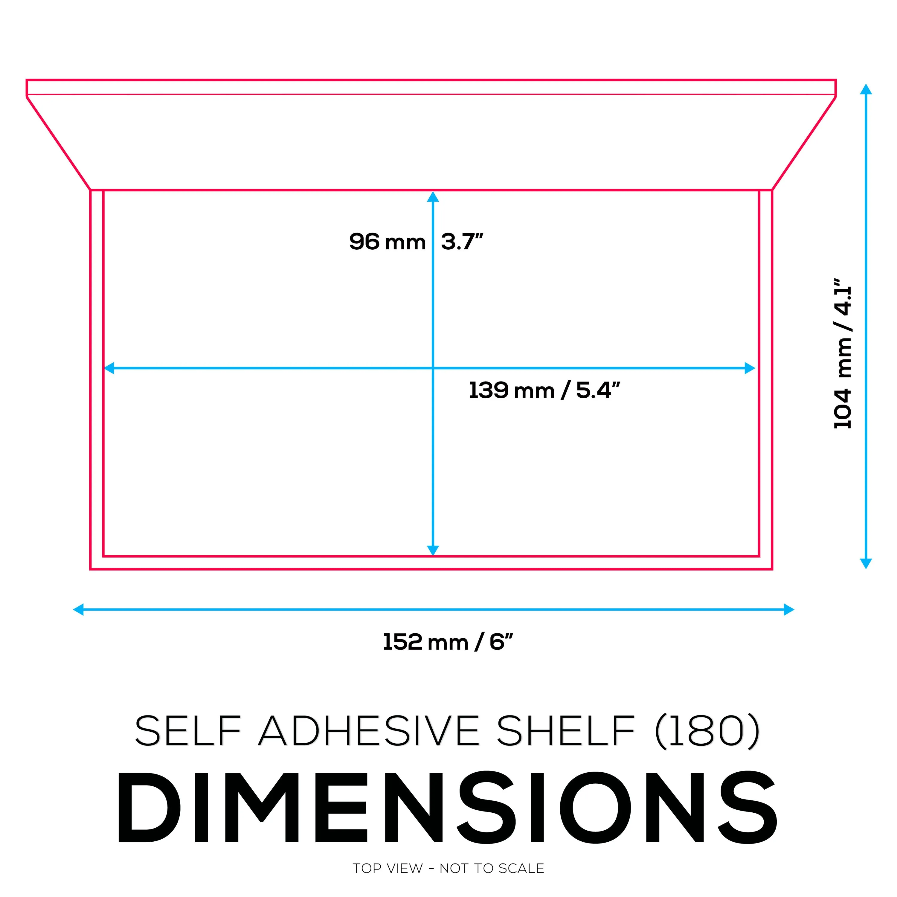 5.4" Adhesive Wide Floating Shelf (180) for Security Cameras, Baby Monitors, Speakers, Plants & More (139mm x 96mm / 5.4 x 3.7)
