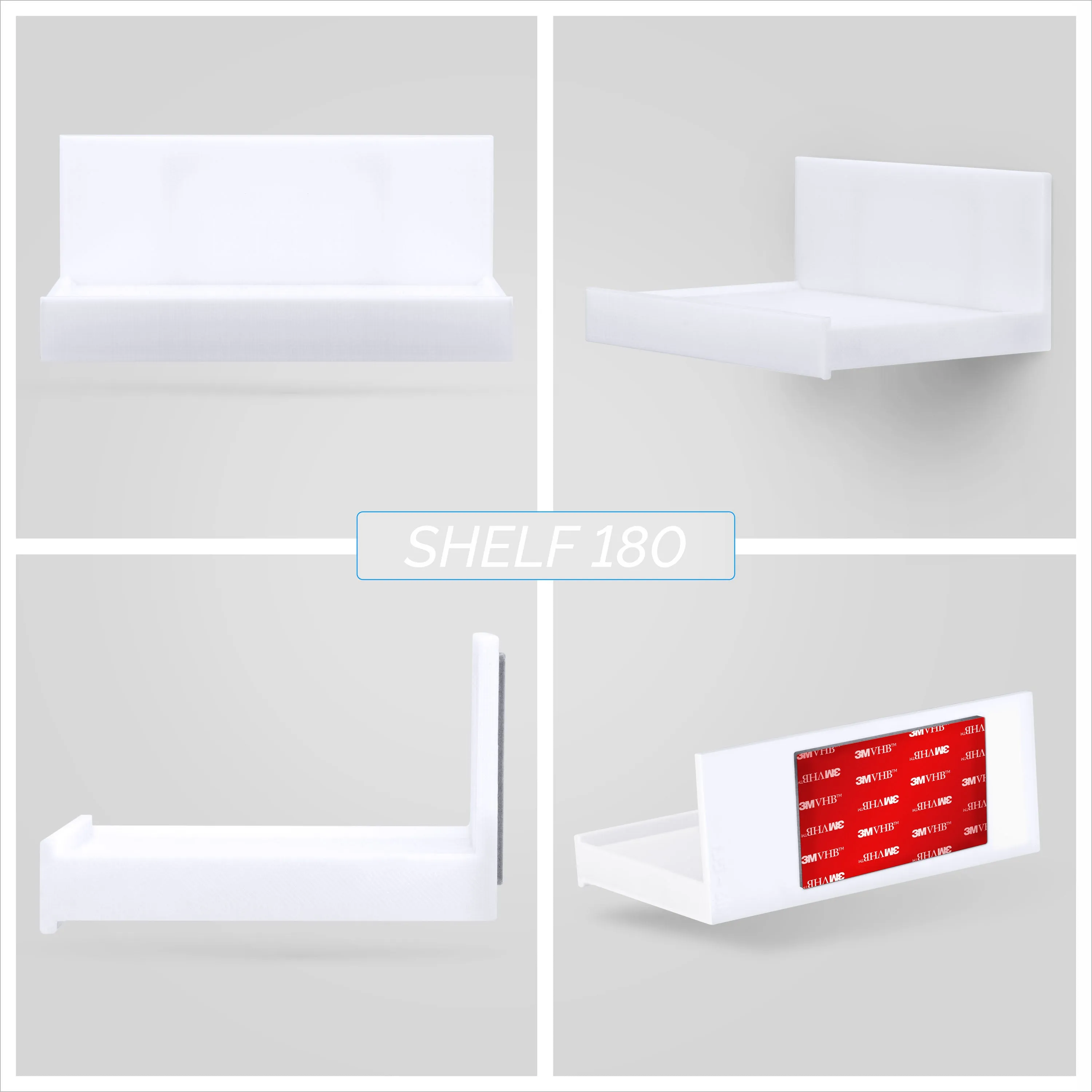 5.4" Adhesive Wide Floating Shelf (180) for Security Cameras, Baby Monitors, Speakers, Plants & More (139mm x 96mm / 5.4 x 3.7)