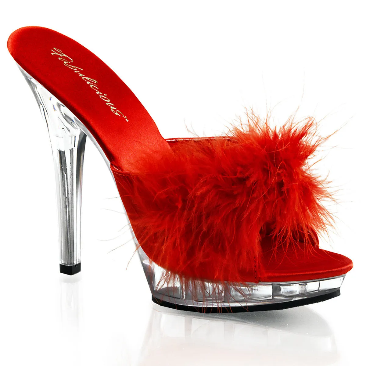 5" Stiletto Heel Marabou Slipper