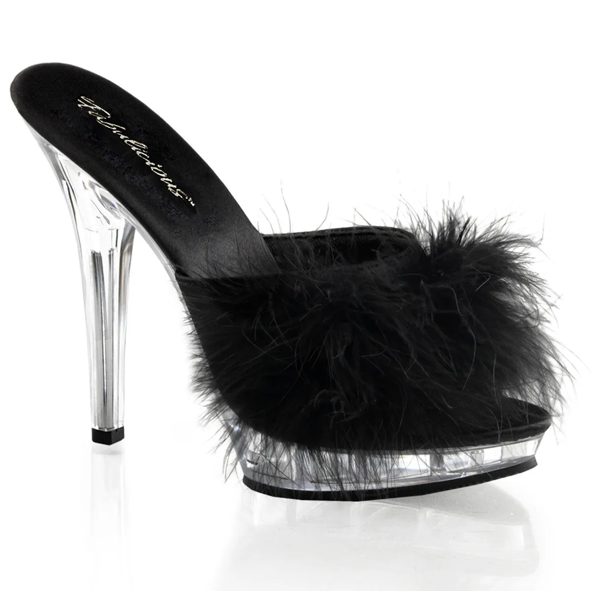 5" Stiletto Heel Marabou Slipper