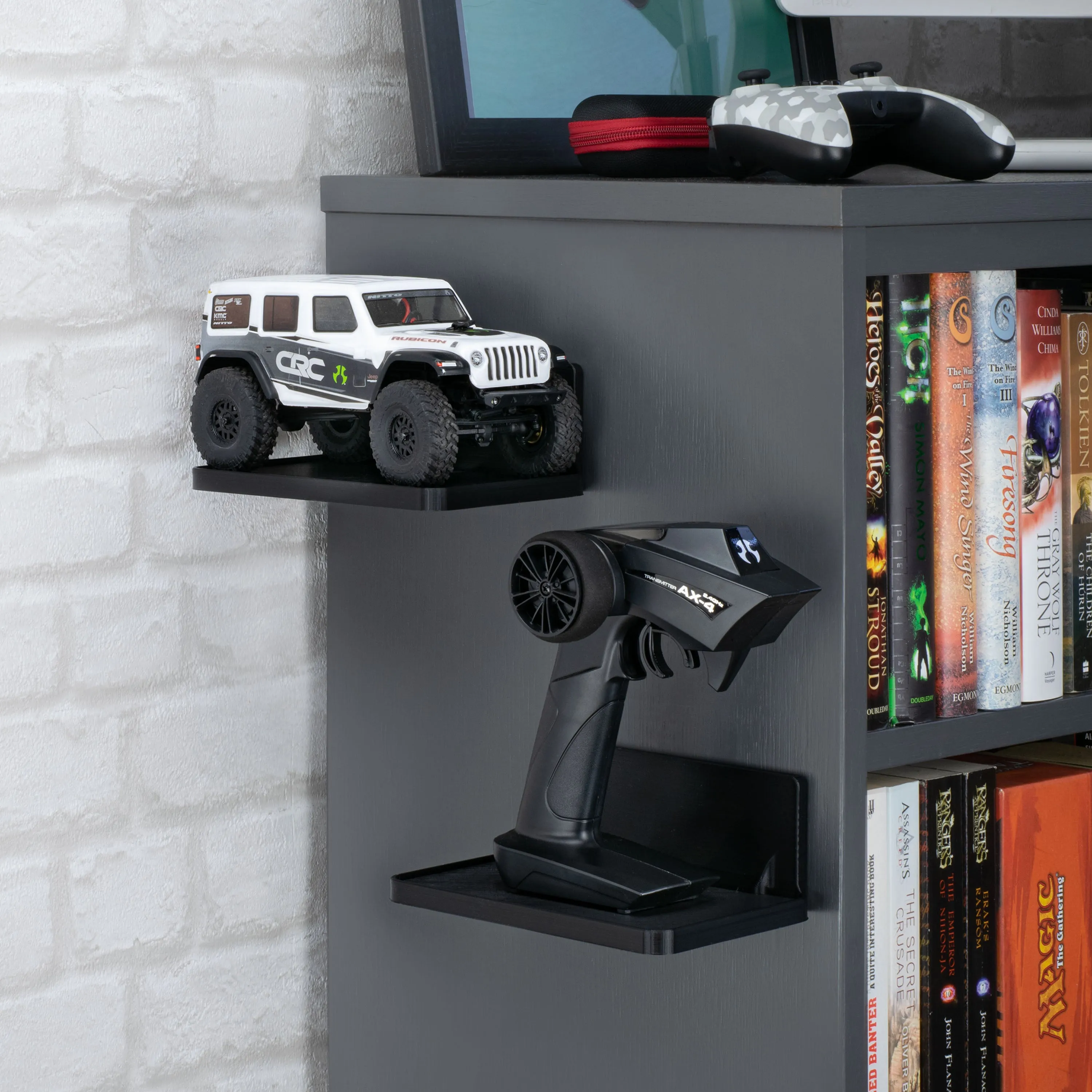 6.7" Wide Floating Adhesive Shelf (200) w/ Cable Access for Cameras, Baby Monitors, Plants & More (172mm x 105mm / 6.7 x 4.1)