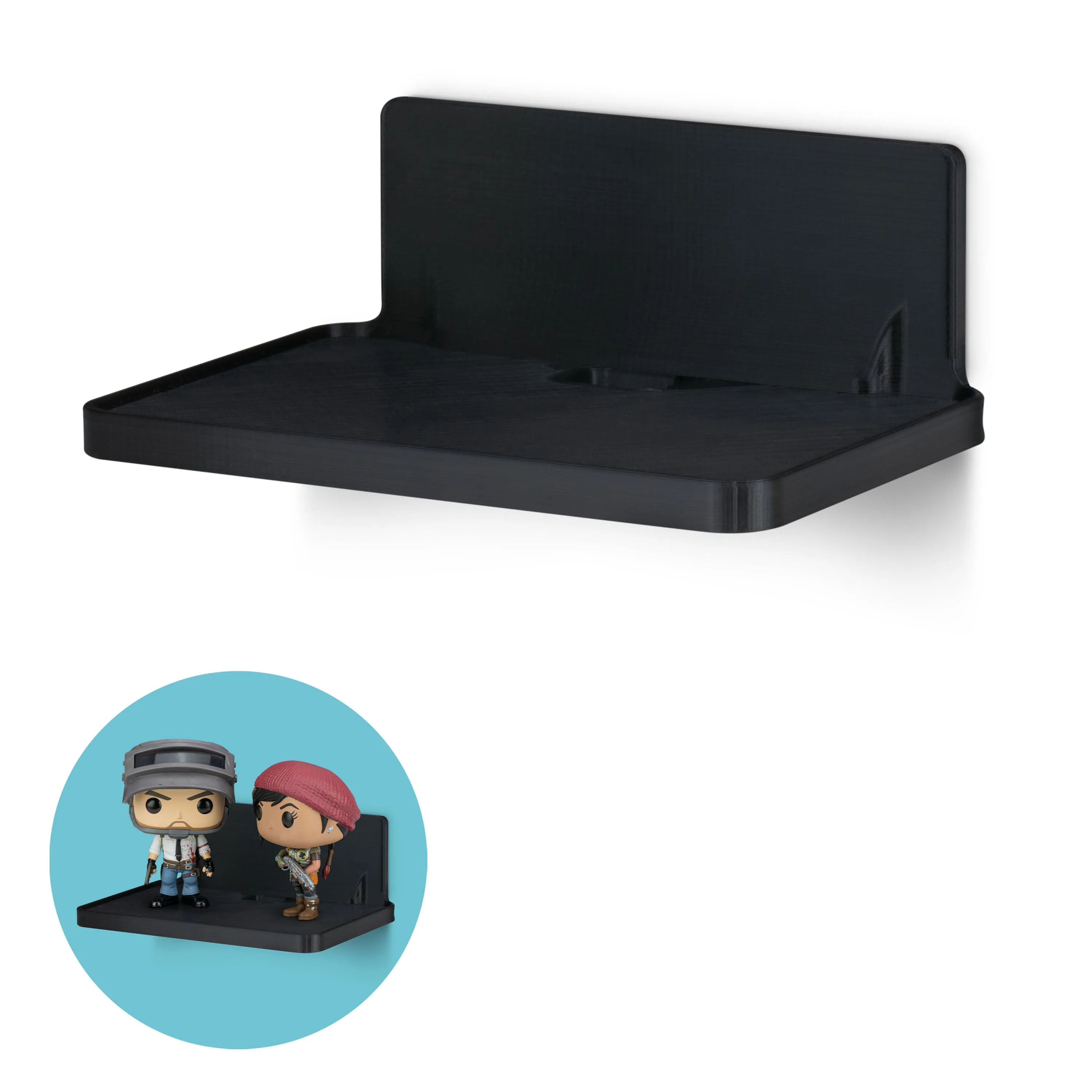 6.7" Wide Floating Adhesive Shelf (200) w/ Cable Access for Cameras, Baby Monitors, Plants & More (172mm x 105mm / 6.7 x 4.1)