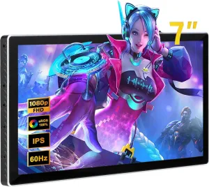 7 inch Portable Monitor Touchscreen, IPS 1080P 1920 * 1080 60Hz, Mini LCD Display Second Screen Small USB C HDMI, Ultra Thin Lightweight for Gaming Switch PS5 Xbox Laptop PC