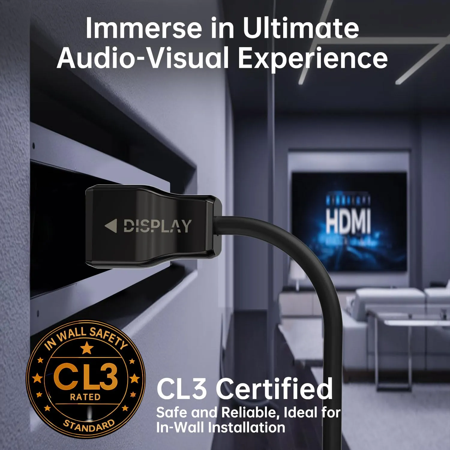 8K Fiber Optic HDMI Cable CL3 Rated(24.6ft),48Gbps Long HDMI 2.1 Cable[8K@60Hz,4K@120Hz] with Lock Connector,Compatible with TVs,Displays,Desktop,Laptops,Projectors,Gaming Consoles