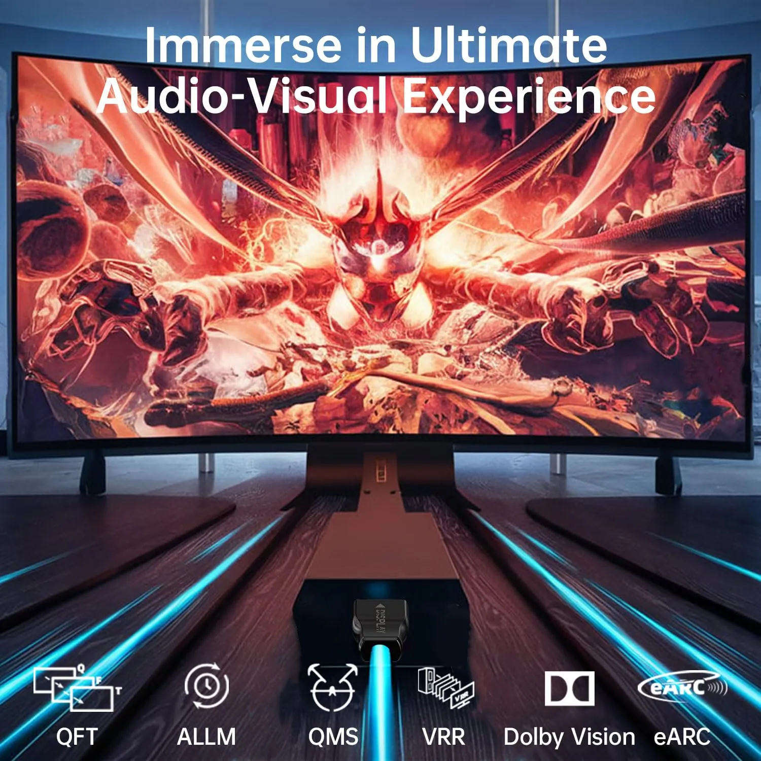 8K Fiber Optic HDMI Cable CL3 Rated(24.6ft),48Gbps Long HDMI 2.1 Cable[8K@60Hz,4K@120Hz] with Lock Connector,Compatible with TVs,Displays,Desktop,Laptops,Projectors,Gaming Consoles