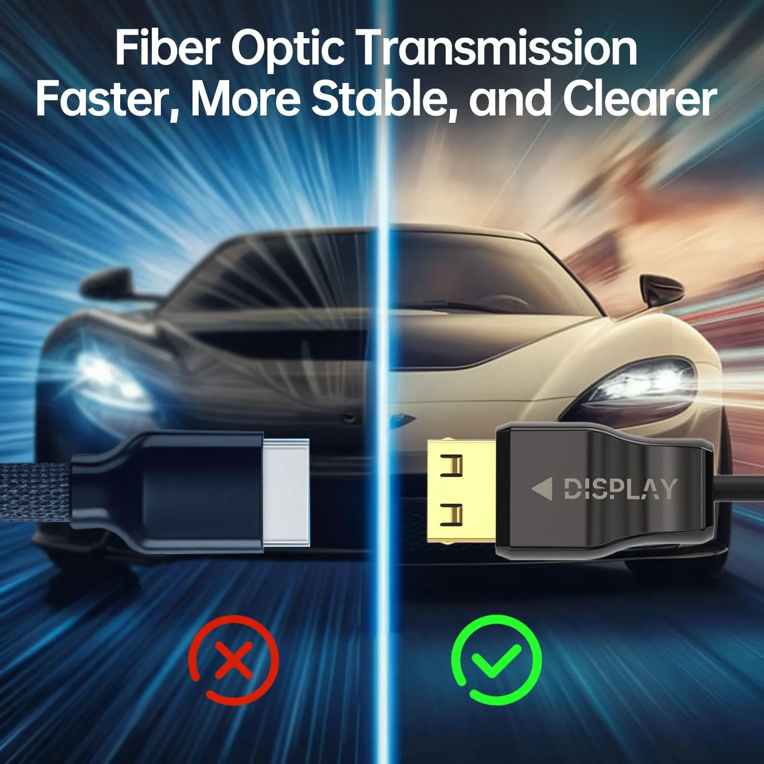 8K Fiber Optic HDMI Cable CL3 Rated(24.6ft),48Gbps Long HDMI 2.1 Cable[8K@60Hz,4K@120Hz] with Lock Connector,Compatible with TVs,Displays,Desktop,Laptops,Projectors,Gaming Consoles