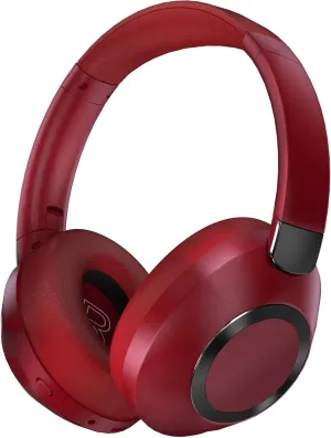 Active Noise Cancelling Headphones, Wireless Bluetooth 100H Playtime Over-Ear Headphones with Deep Bass and Microphone for Travel