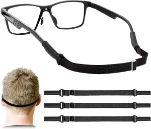 Adjustable Glasses Straps - 3 Pcs No Tail Adjustable Eyewear Retainer Glass Straps for Men Women Kids Eyeglasses, Sunglasses