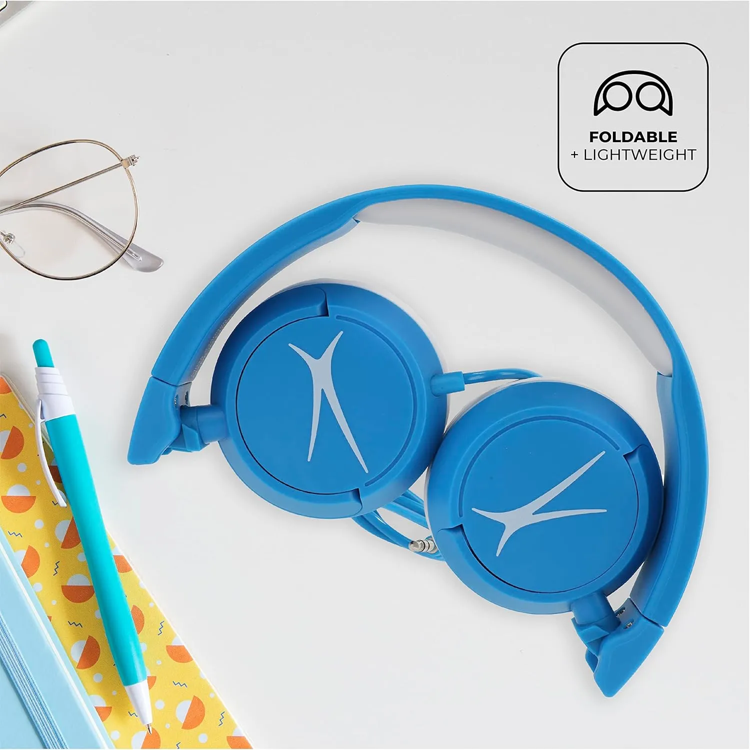 Altec Lansing Over The Ears Kids Headphones - Volume Limiting Technology for Developing Ears, Ages 3-5, Perfect for Learning from Home, Blue