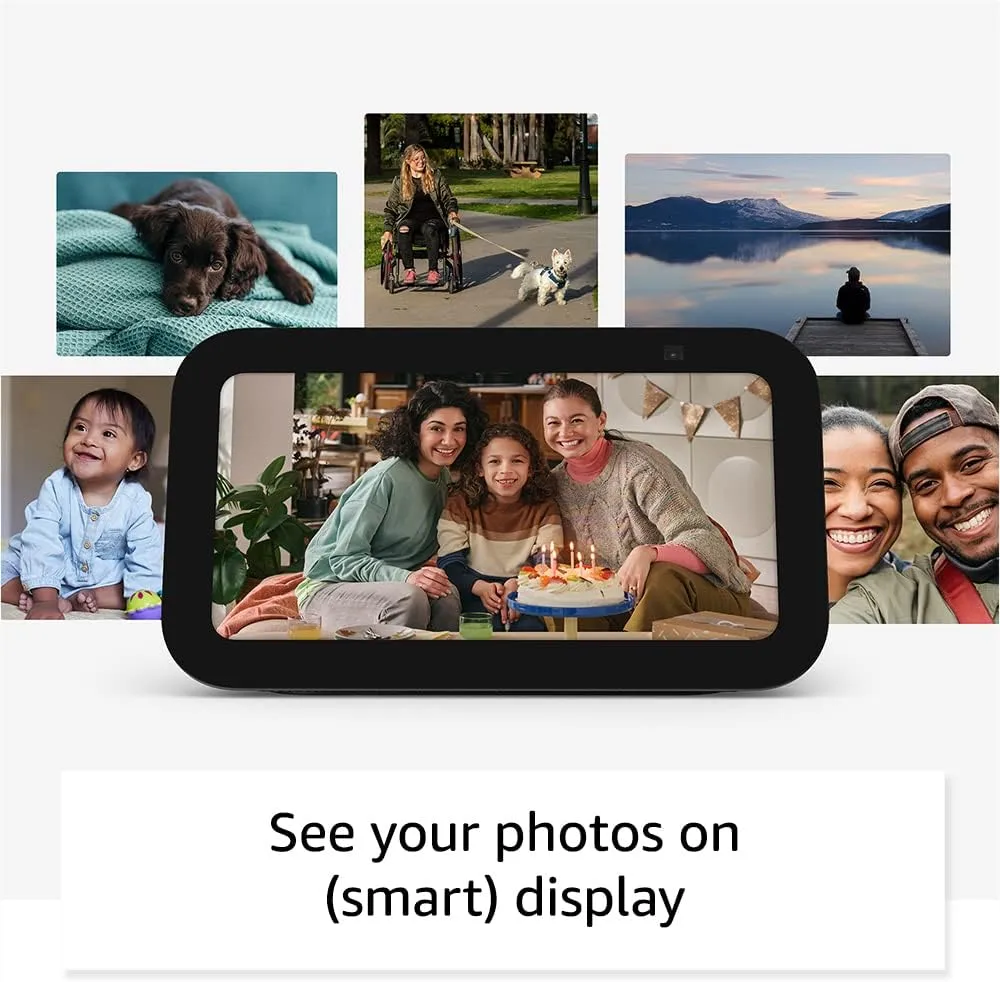 Amazon Echo Show 5 (newest model), Smart display with 2x the bass and clearer sound, Glacier White