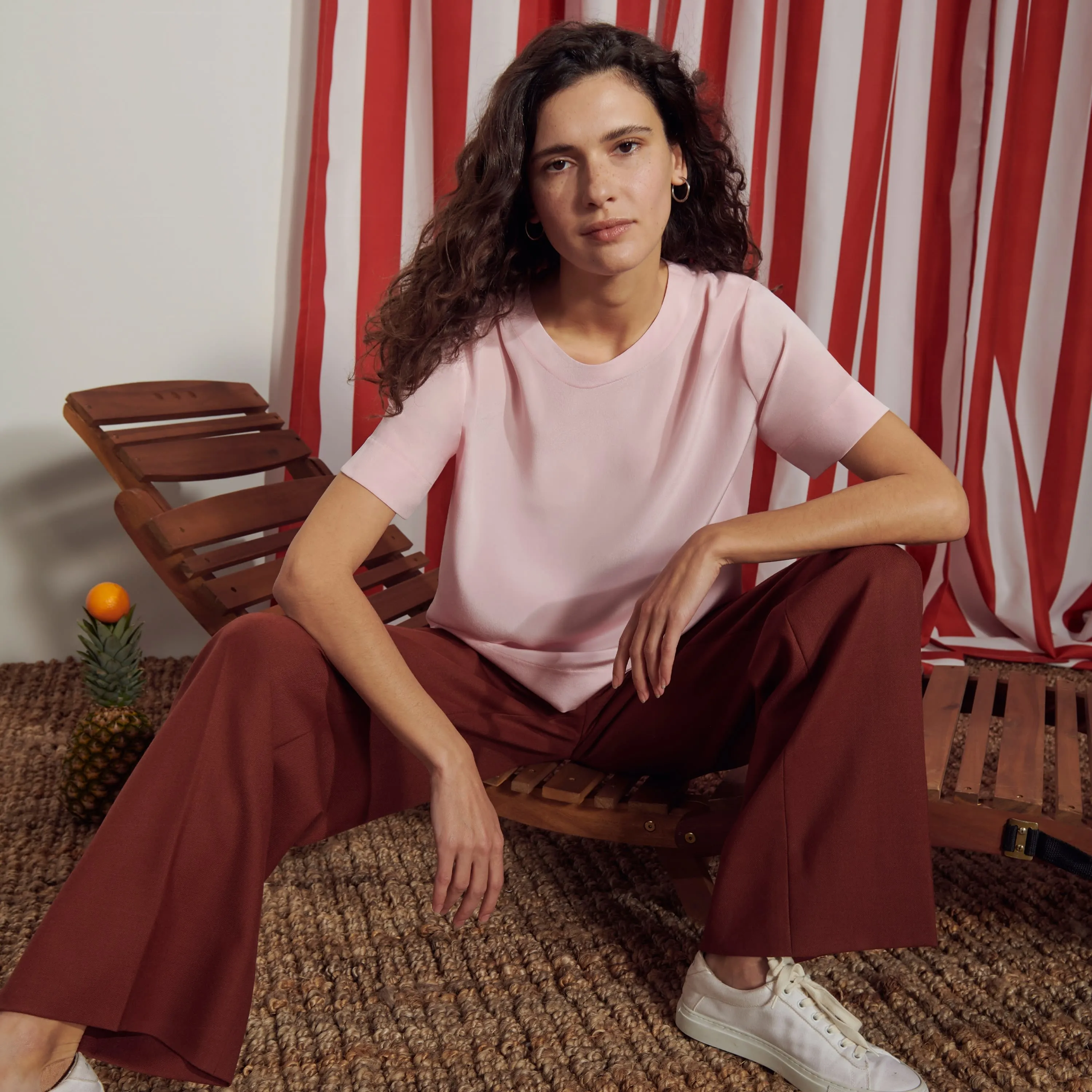 Annika Tee - Washable Silk :: Rosewater