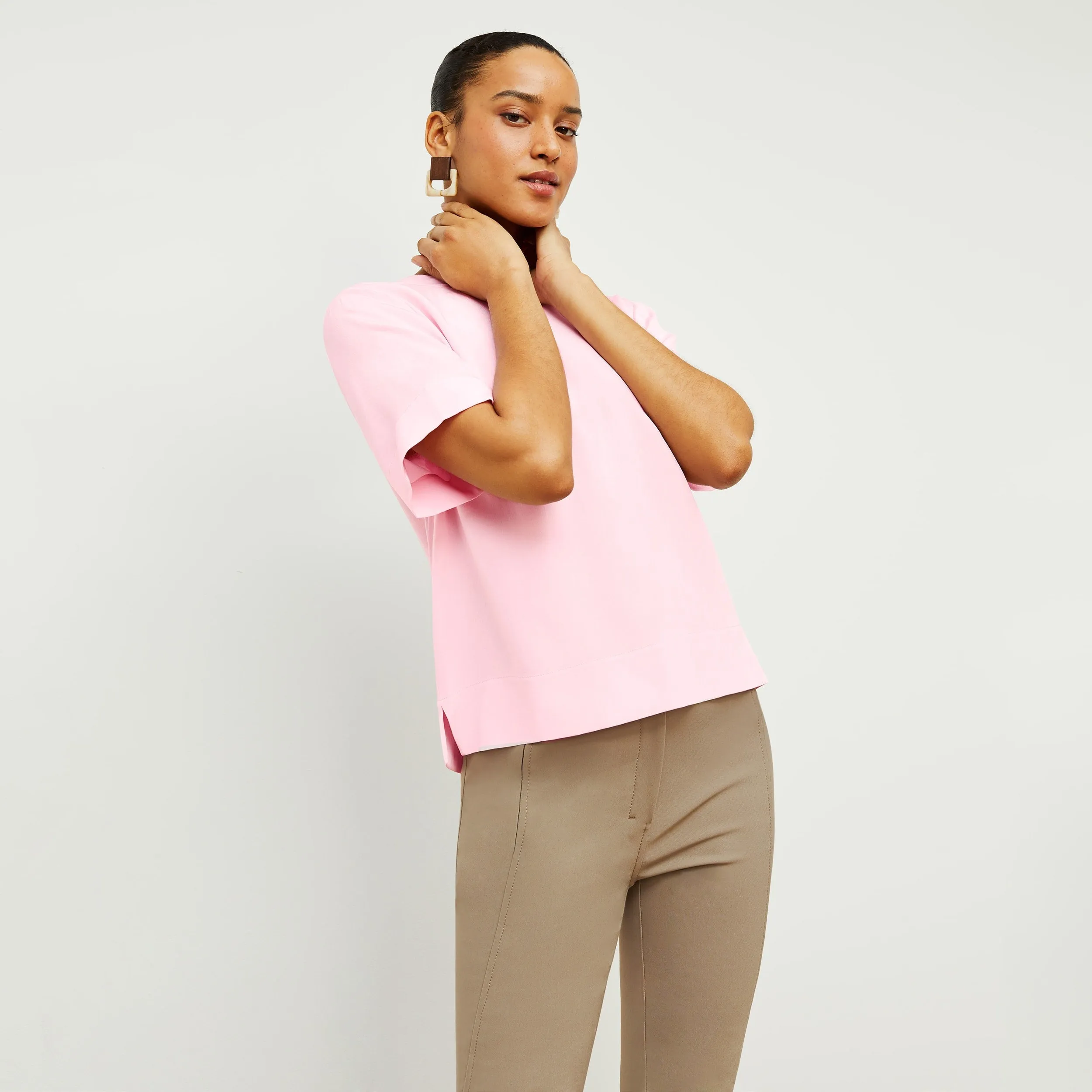 Annika Tee - Washable Silk :: Rosewater