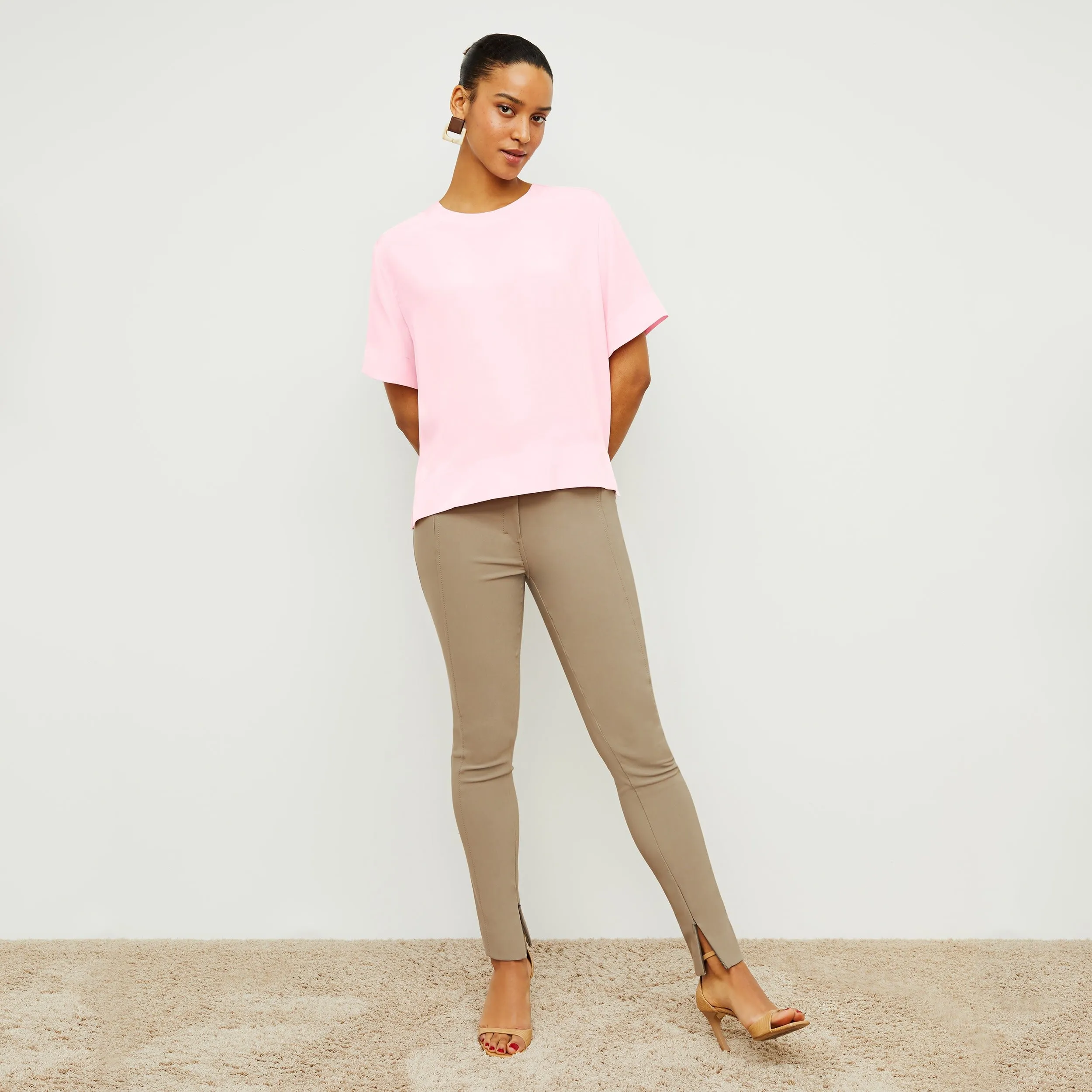 Annika Tee - Washable Silk :: Rosewater
