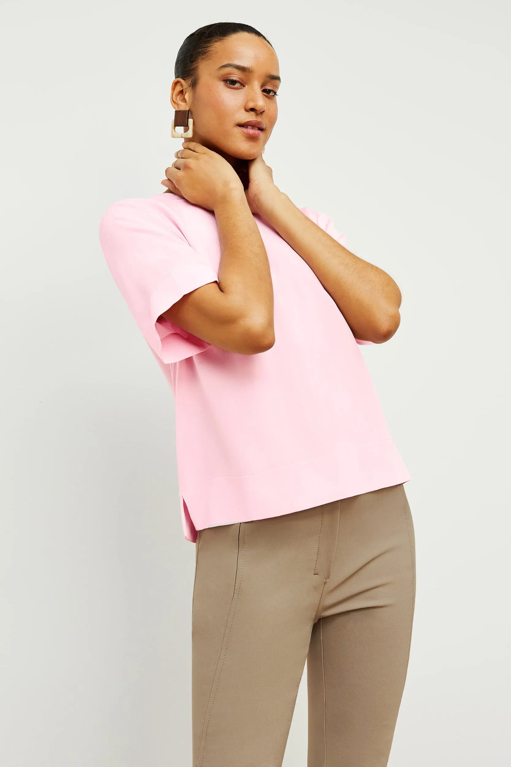 Annika Tee - Washable Silk :: Rosewater
