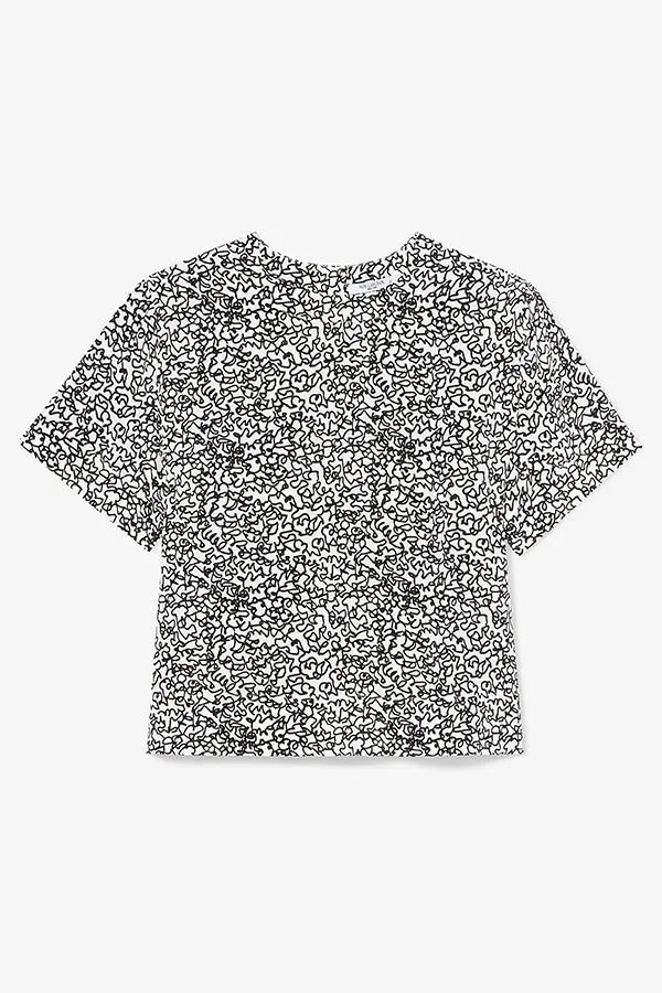 Annika Tee - Washable Silk :: Scribble Print
