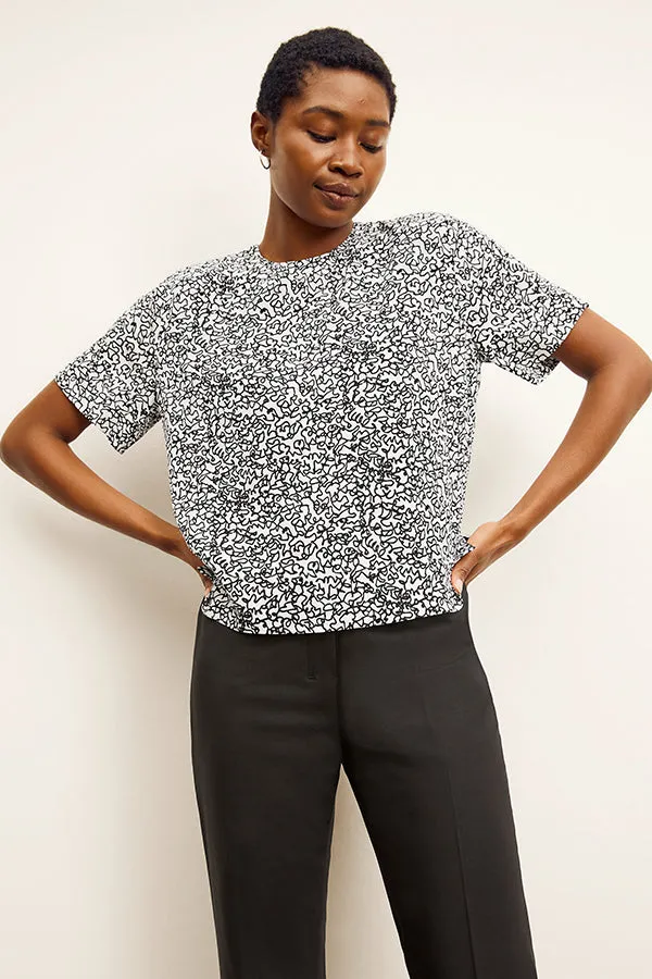 Annika Tee - Washable Silk :: Scribble Print