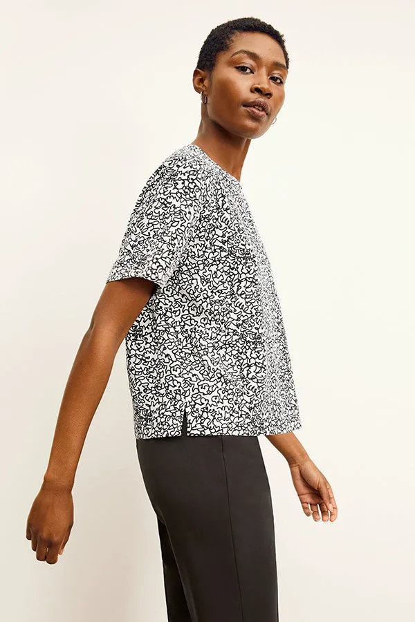 Annika Tee - Washable Silk :: Scribble Print