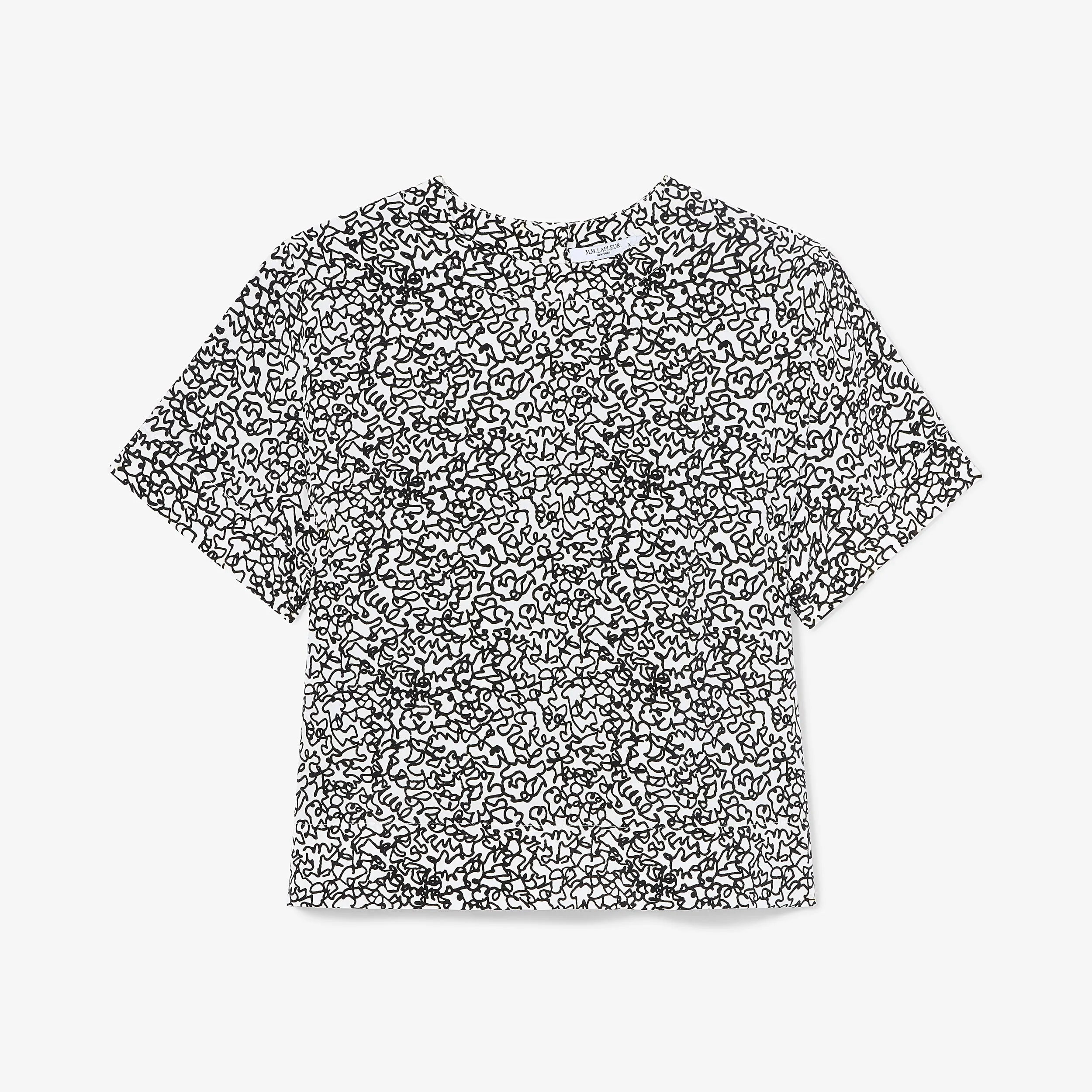 Annika Tee - Washable Silk :: Scribble Print