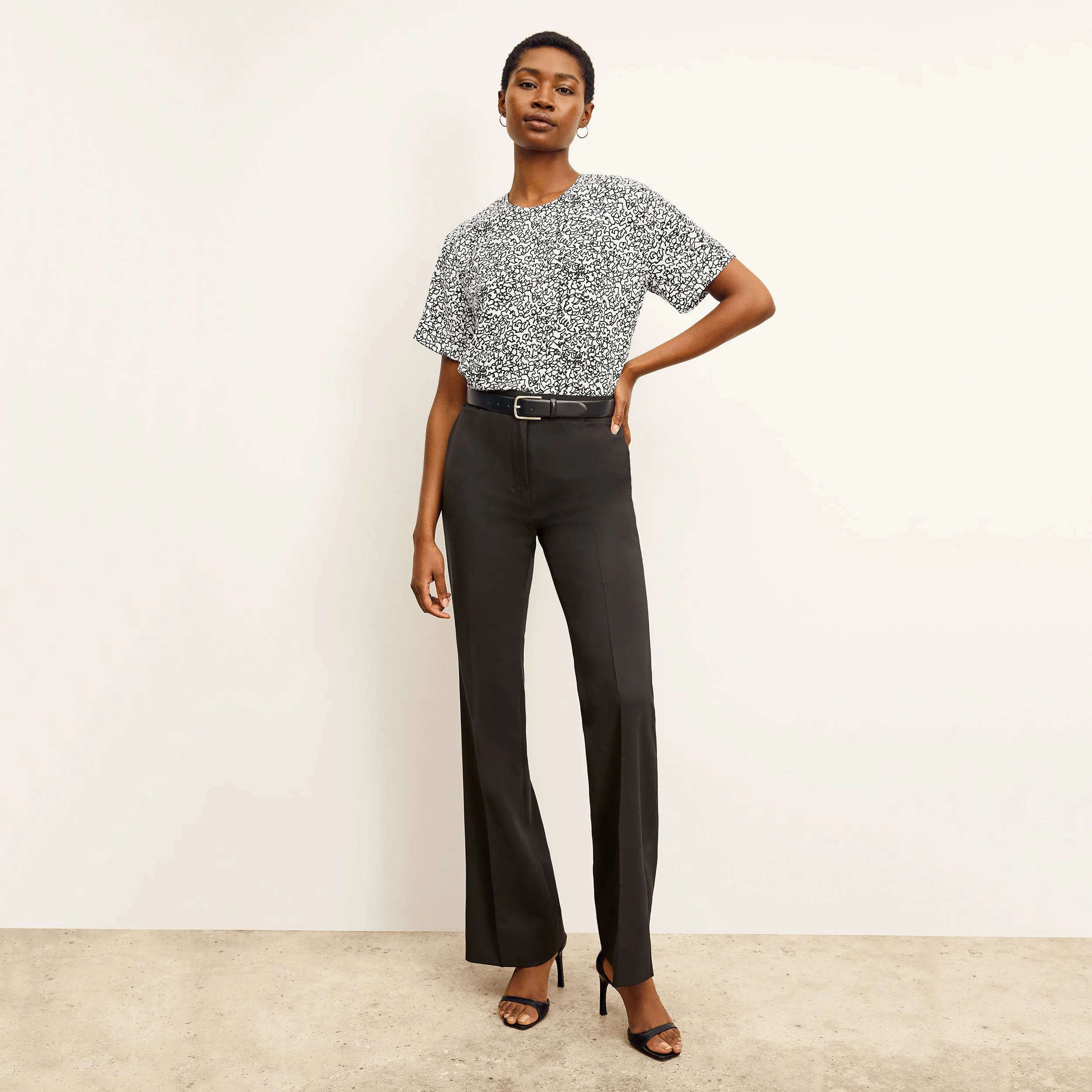 Annika Tee - Washable Silk :: Scribble Print
