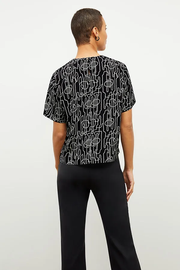 Annika Tee - Washable Silk :: Symphony Print