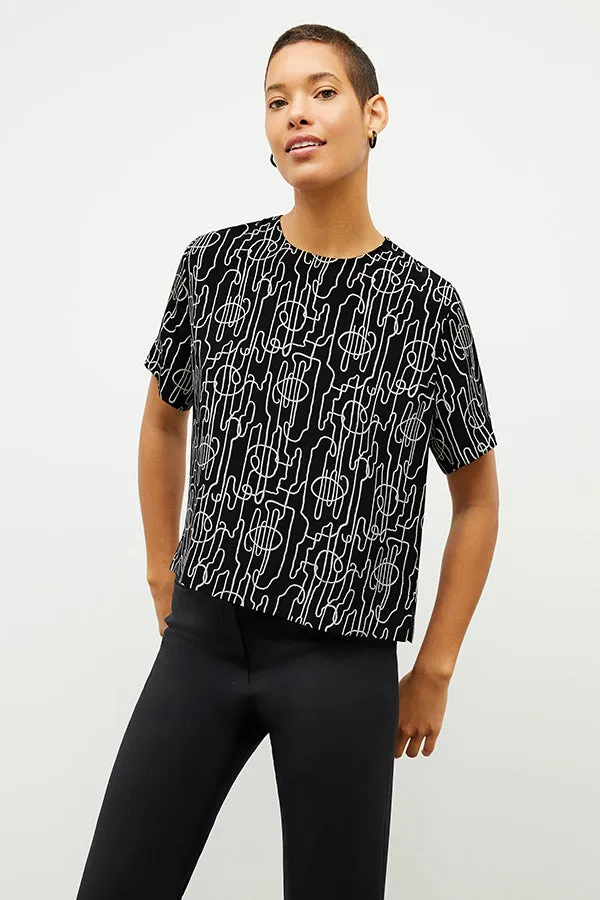 Annika Tee - Washable Silk :: Symphony Print
