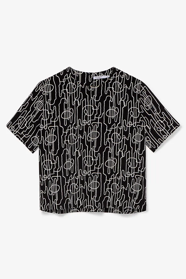 Annika Tee - Washable Silk :: Symphony Print