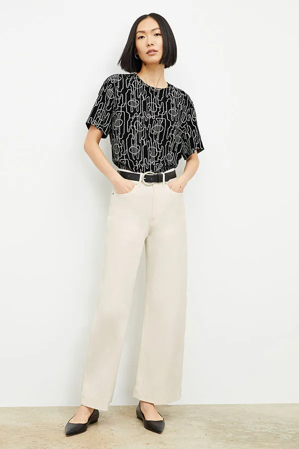 Annika Tee - Washable Silk :: Symphony Print