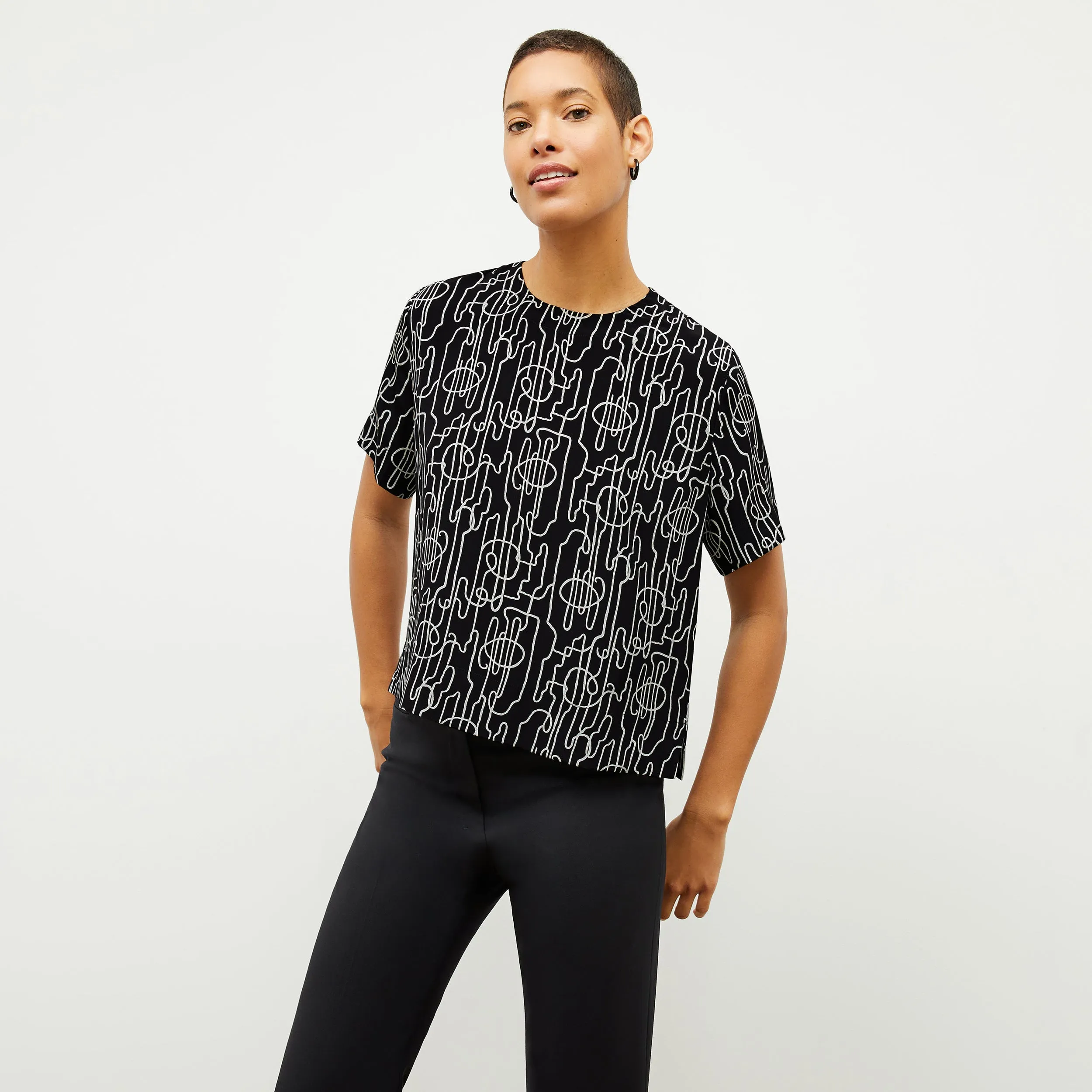Annika Tee - Washable Silk :: Symphony Print