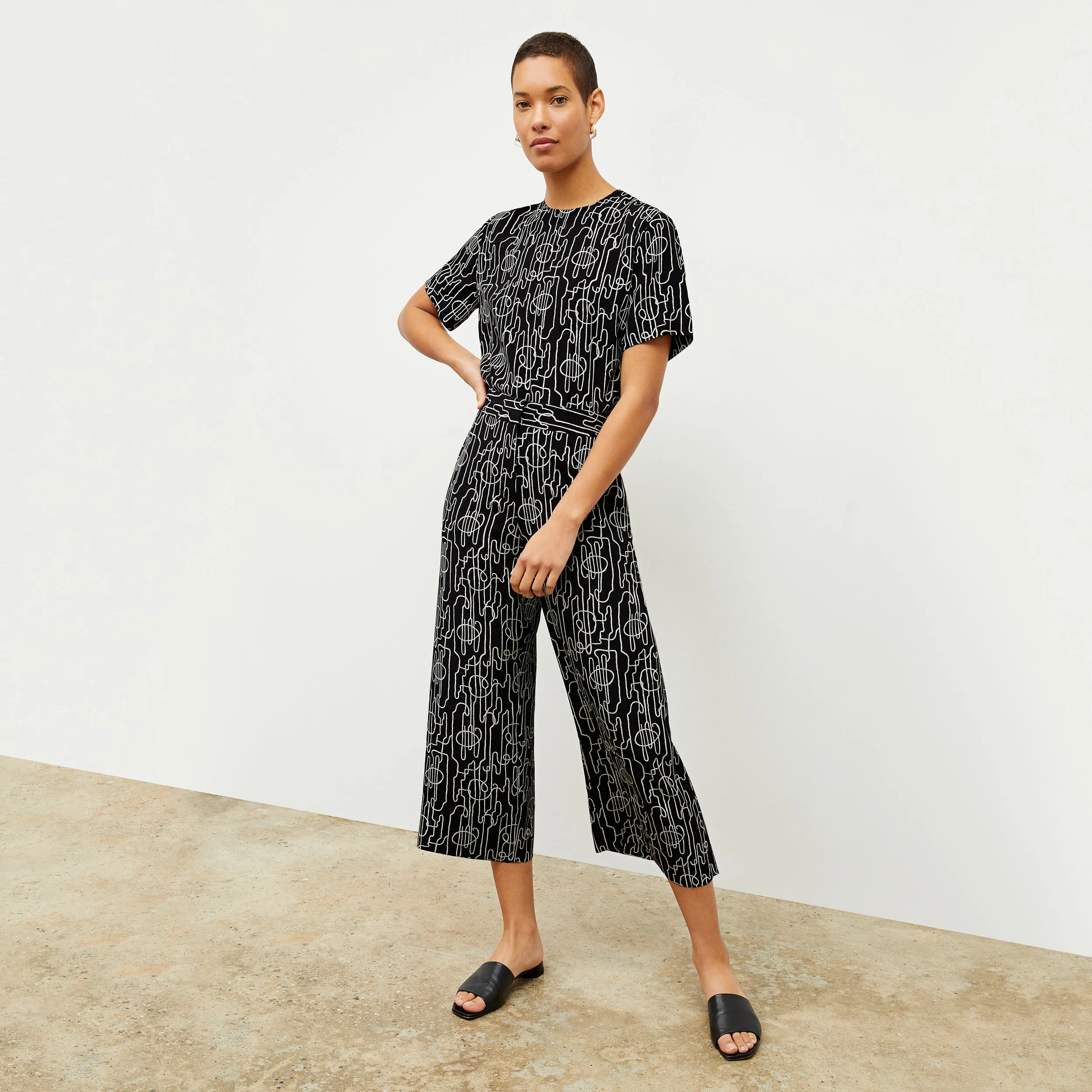 Annika Tee - Washable Silk :: Symphony Print