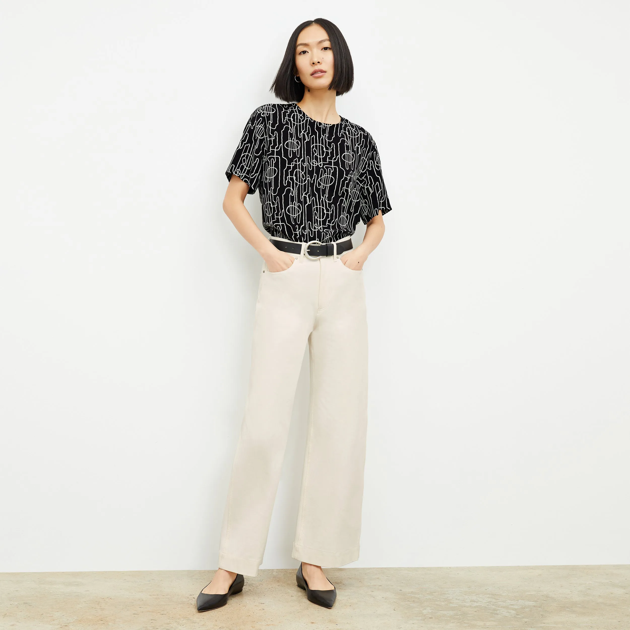 Annika Tee - Washable Silk :: Symphony Print