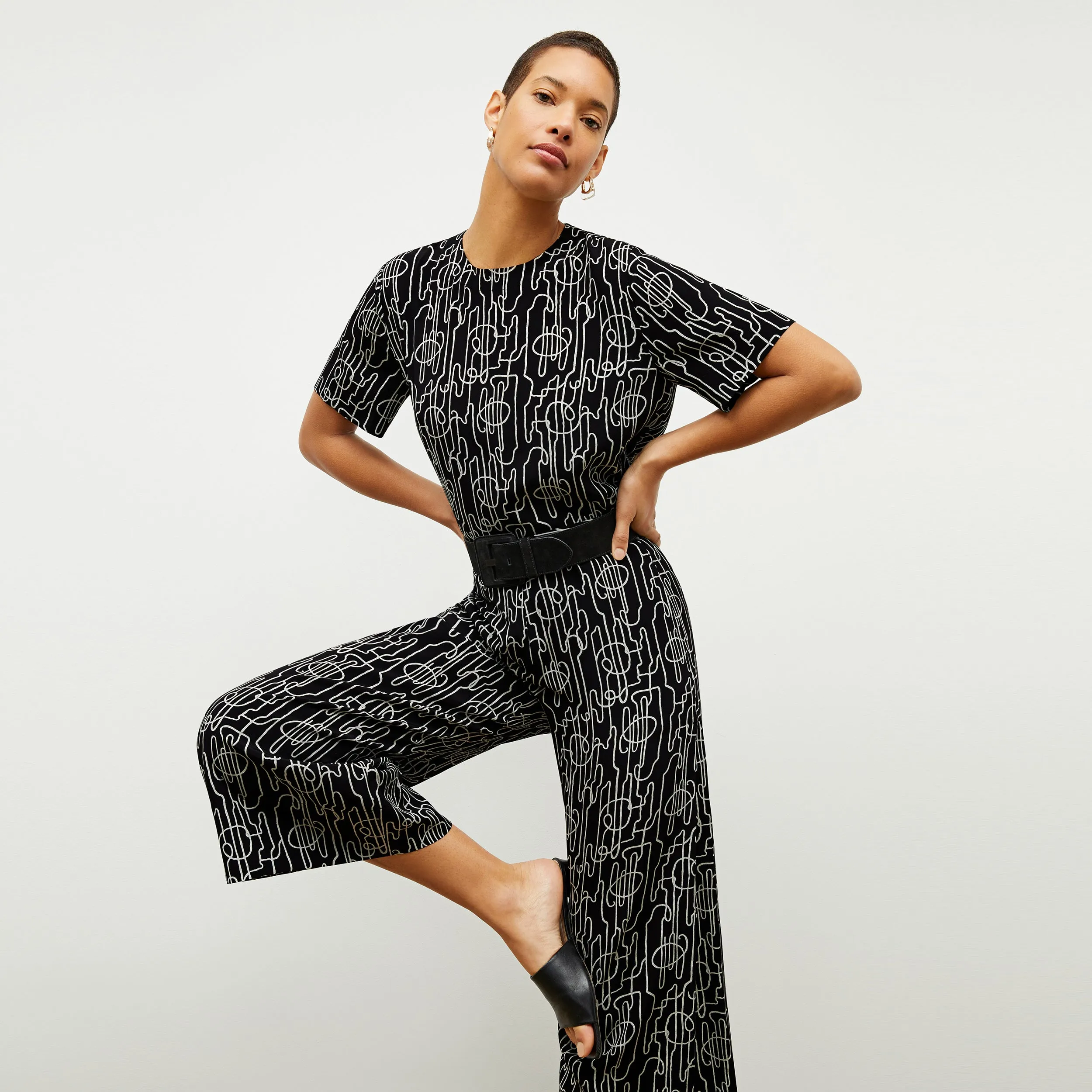 Annika Tee - Washable Silk :: Symphony Print