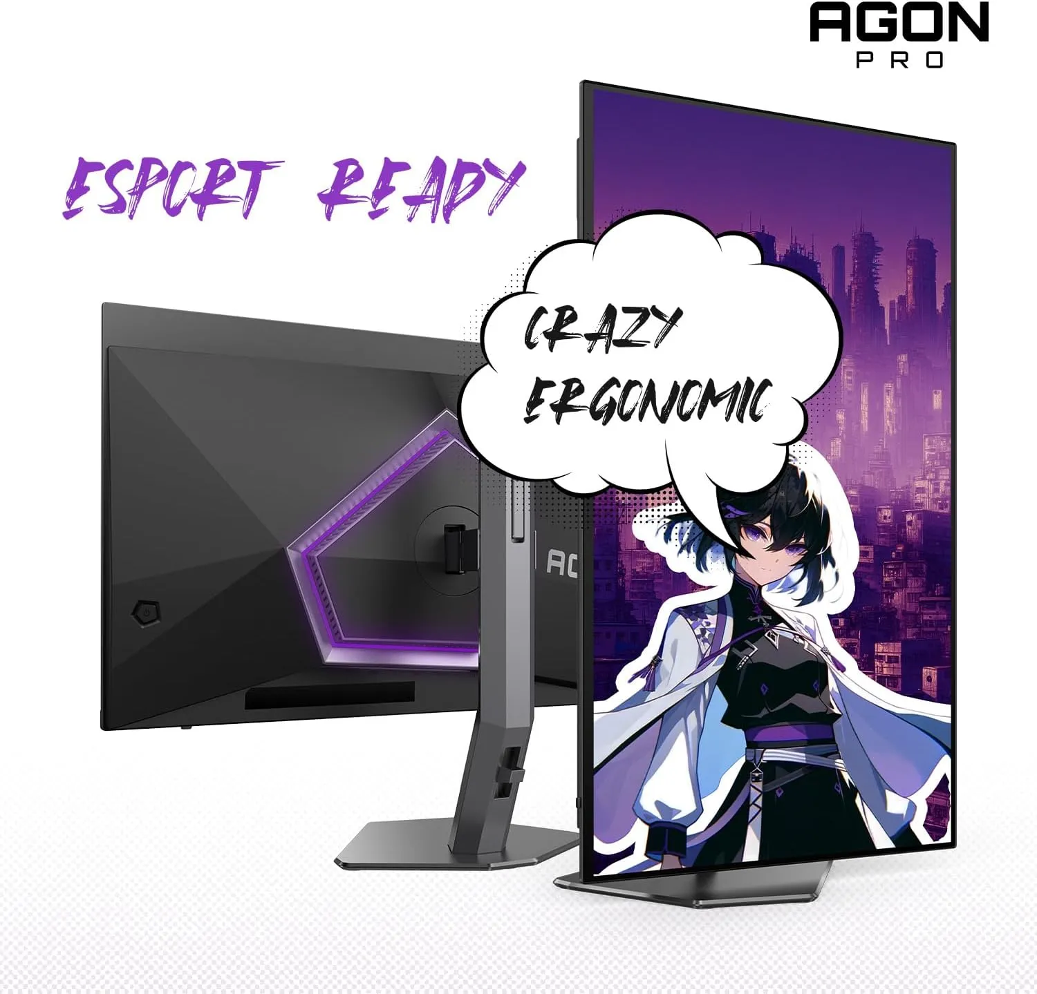 AOC Agon PRO AG276QZD2 27" OLED Tournament Gaming Monitor 2560x1440, 240Hz 0.03ms, G-SYNC, PS5 Xbox Switch Compatible, Glossy, Black