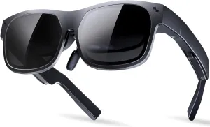 AR Glasses, Smart Glasses with Massive 201 Inch Micro OLED Virtual Theater, 1080P, 3D Movie, 50 FOV, 400 nits Brightness, Support Stream, Game and Work on PC/Android/iOS/Consoles/Cloud