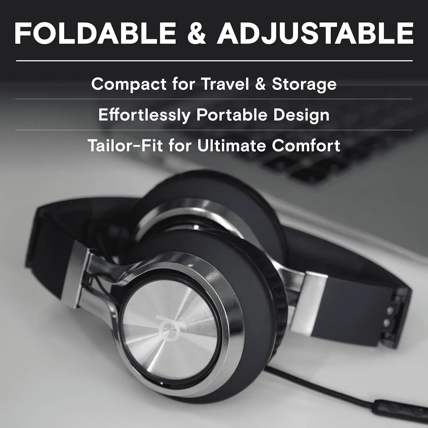 ARTIX CL750 On-Ear Headphones Wired with Mic  Noise Isolating Plug in Headphones, Computer Headphones with Microphone, Headphones for Laptop, Headphones Corded, Headphones with Cord (Aux Jack 3.5mm)