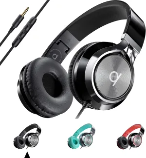 ARTIX CL750 On-Ear Headphones Wired with Mic  Noise Isolating Plug in Headphones, Computer Headphones with Microphone, Headphones for Laptop, Headphones Corded, Headphones with Cord (Aux Jack 3.5mm)