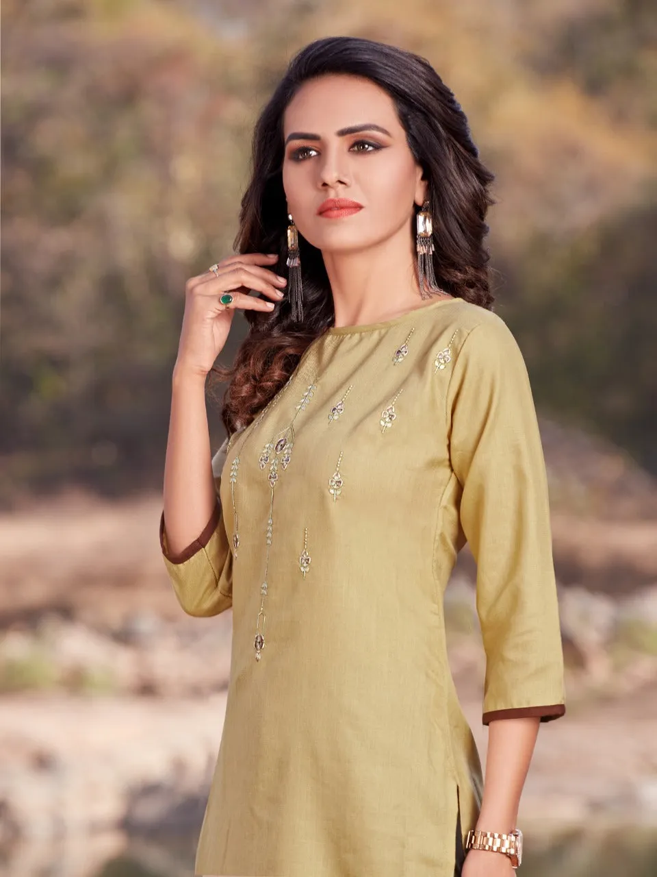 Banwery Presents Blend Vol 4 Cotton Embroidery Work Casual Wear Kurtis Collections