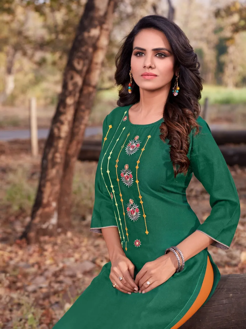 Banwery Presents Blend Vol 4 Cotton Embroidery Work Casual Wear Kurtis Collections