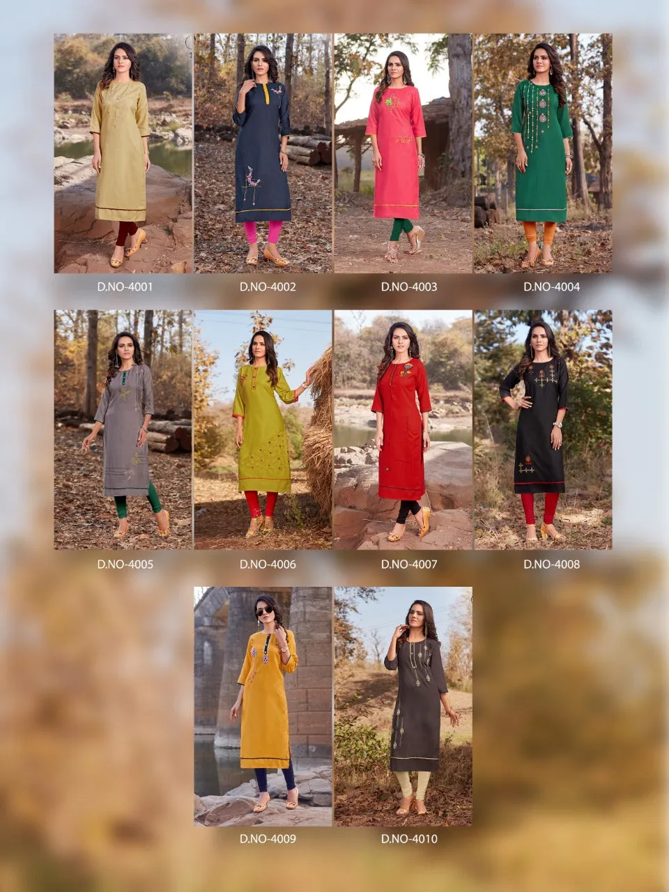 Banwery Presents Blend Vol 4 Cotton Embroidery Work Casual Wear Kurtis Collections