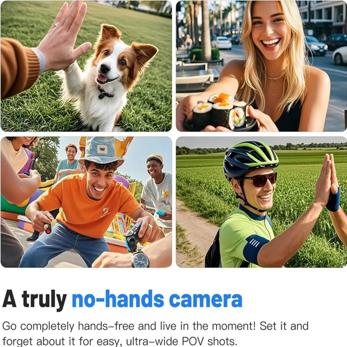 Baseball Camera, Wearable 4K Thumb Action Camera with Spring Clip, Mini POV Camera Body Cam, Helmet Cam for POV Recording, Portable Vlogging, Cycling, Motorcycle, Travel(White,4K)