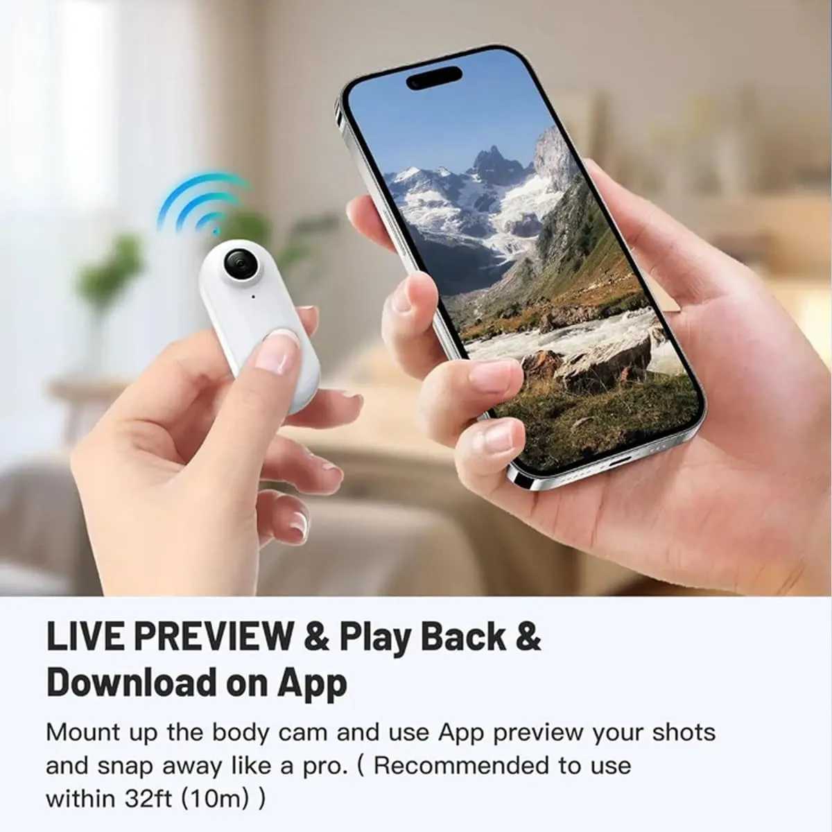 Baseball Camera, Wearable 4K Thumb Action Camera with Spring Clip, Mini POV Camera Body Cam, Helmet Cam for POV Recording, Portable Vlogging, Cycling, Motorcycle, Travel(White,4K)