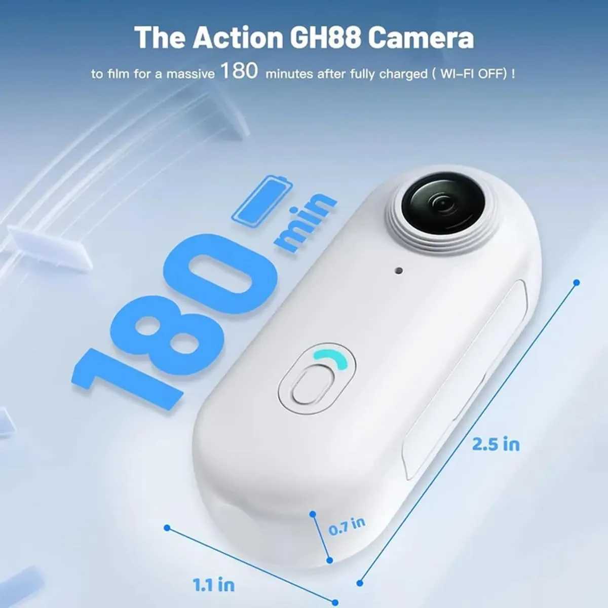 Baseball Camera, Wearable 4K Thumb Action Camera with Spring Clip, Mini POV Camera Body Cam, Helmet Cam for POV Recording, Portable Vlogging, Cycling, Motorcycle, Travel(White,4K)