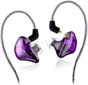 BASN Bsinger PRO in Ear Monitor for Musicians with MMCX Replaceable Cables; Noise-Isolating and Universal-Fit (Purple)
