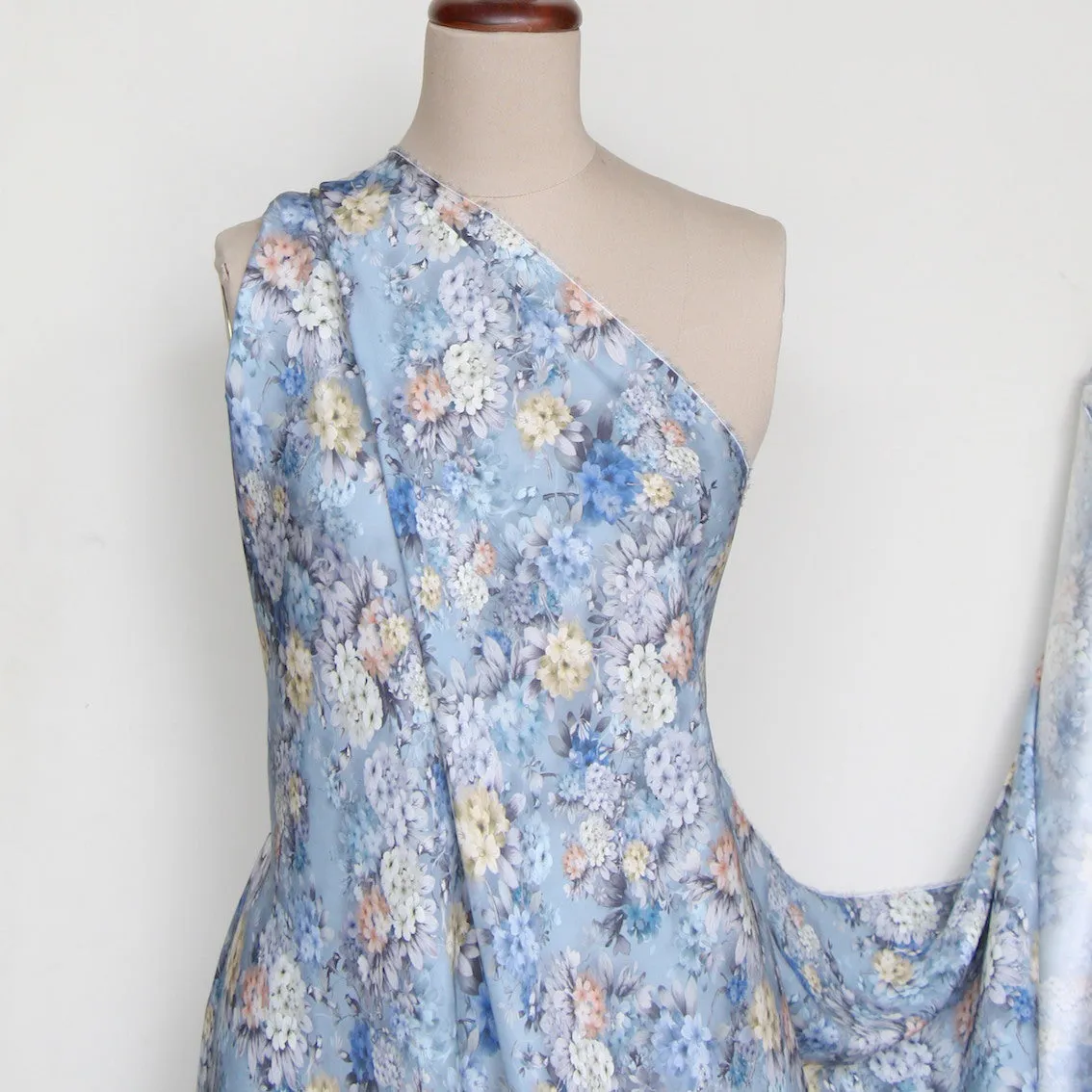 Beautiful In Blue Silk Satin